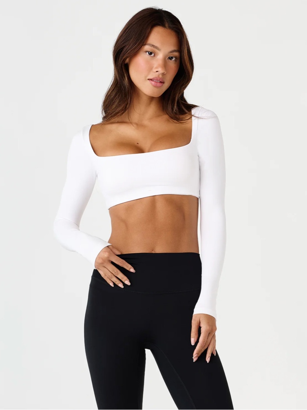 CSB White Long Sleeve Crop Top Medium
